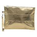 Miniatyrbillede 1 af 5: Trendy Kuvert Stil Clutch Taske Sofistikeret Metallisk PU Læder Håndholdt Håndledstaske til Modebevidste Kvinder Guld Gold
