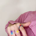 Miniatyrbillede 4 af 6: Plastik bogring metalring klipsring 6 stk. Charmerende flerfarvet blomstring