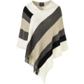 Miniatyrbilde 1 av 2: Heklet Poncho med Frynser for Kvinner - Sjal med Sterke Striper, S