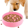 Miniatyrbillede 1 af 5: Langsomt foderskål til hunde, langsomt foderskål skridsikkert design sjovt interaktivt foderskål til katte og hunde, fremmer sund spisning og langsom fordøjelse (Pink)