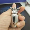 Miniatyrbillede 5 af 5: Rustfrit stål engelvinger hjerte små urner dine vinger var klar mindesmærker kremering aske urne souvenir (vinkelvinge)