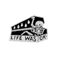 Miniatyrbillede 1 af 2: Sjov kranie i kiste emalje broche pin badge denim jakke kraver ornament, 1 stk