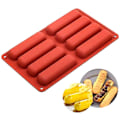 Miniatyrbillede 1 af 5: 8 Hulrums DIY Silikoneform Lange Strimler Eclair Cookies Form Bageform Til Fingerkiks Chokolade Cracker Bar Stick