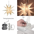 Miniatyrbild 2 av 3: Batteridriven timer Moravian Star - Hängande utomhus julstjärna - Använd som semesterdekoration, veranda