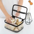 Miniatyrbillede 3 af 6: Transparent Makeup Taske Toilettaske Vandtæt PVC Pung Bærbar Rejse Kosmetik Taske til Mænd og Kvinder, 2 Stykker (Medium, Stor)