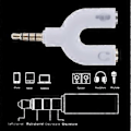 Miniatyrbillede 2 af 5: 3,5 mm Stereo Audio Y Splitter Mikrofon Mic & Audio Øretelefon 2 Vejs U Form Jack