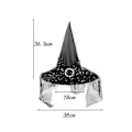 Pikkukuva 3 / 5: Noidanhattu Velhonhattu Velhottaren Hattu Naamiaisasuste Pipo Asusteet Terävä Hattu Halloweeniin, Karnevaaliin, Juhliin, Cosplayhin (Musta Tähti) Black Star