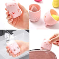 Miniatyrbild 5 av 5: 2 st skönhetssvampar smink svamp marshmallow svamp för foundation silikon resefodral hållare tvättbar återanvändbar