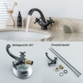 Miniatyrbilde 5 av 5: Retro baderomsbatteri Antik messing To-greps servantbatteri Bathr