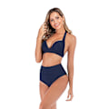 Miniatyrbild 2 av 5: Kvinnors högmidjade bikinis set push up bikini baddräkt tvådelad baddräkt badkläder kostym（3XL blå）