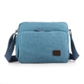 Miniatyrbillede 1 af 5: Herre Multifunktionel Lærreds Taske Casual Rejsetaske Bolsa Masculina Herre Skuldertaske Messenger Tasker（Blå）