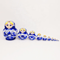 Miniatyrbillede 3 af 5: Blå og hvid porcelæn 10 stk russiske nesting dukker Matryoshka h