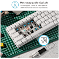 Miniatyrbild 4 av 5: Rk Royal Kludge Rk61 Trådlöst 60% Mekaniskt Tangentbord, 61 Tangenter Bluetooth Mekaniskt Tangentbord, Kompakt SpelTangentbord Med Programmerbar Programvara (hot-