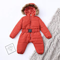 Miniatyrbild 3 av 5: Unisex Baby Hooded Jumpsuit för 0-24 månader Pojkar Flickor Jumpsuit Romper med pälskrage（65cm）