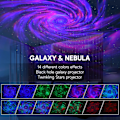 Miniatyrbilde 3 av 5: Nebula Stjernegalakse Projektor for Rom Hjem Soverom, Galakselys