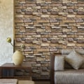 Pikkukuva 5 / 5: PVC-levy itseliimautuva seinäpaneeli 3D-paneeli 45CMX10M Retro Stone Brick
