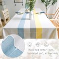 Miniatyrbilde 3 av 5: Bomulls- og linrektangulær duk Solid Plaid Broderi T