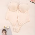 Miniatyrbilde 4 av 4: Kvinners dyp V-hals stroppeløs ryggløs body for bryllup kroppsformer BH shapewear XL 38 85B HUD