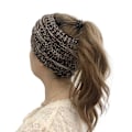 Miniatyrbillede 2 af 2: Ponytail Messy Buns Strikkede Strækbare Hue Vinter Hue Hat（Brun）