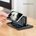 Miniatyrbillede 3 af 5: Justerbar Vertikal Bærbar Stativ til Skrivebord, Notebook Holder Med Telefon Stativ, Desktop Dock 3 I 1 Pladsbesparende Sort