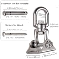 Miniatyrbilde 4 av 5: Heavy Duty 360 Swivel Swing Hanger, Rustfritt Stål Swing Hook