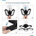 Miniatyrbild 5 av 5: Led Garage Light 120w 10000lm E27 6500k Justerbar 5 Panel Deformerbar