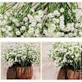 Miniatyrbild 4 av 5: 10 st 5-grenad 25 mesh A vit - blomsterarrangemang för hemmet plastblommor