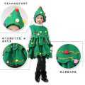 Miniatyrbilde 3 av 5: Julekjole for jenter, julekostyme, kostyme for fancy forestilling med hatt (110 cm)