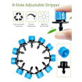 Miniatyrbillede 2 af 5: 200 stk. 1/4 tommer justerbart mikro drypvandingssystem vandingssprinklere anti-tilstopningsemitter drypper lilla haveartikler (blå)