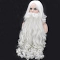 Miniatyrbillede 3 af 5: Luksuriøs julemand cosplay performance dragt, 60cm skæg+hovedbeklædning