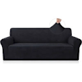 Miniatyrbild 1 av 5: Stretch Soffaöverdrag Universal Svart Polyester Soffa Skydd 2 Sitsig