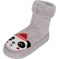 Pikkukuva 2 / 4: Vauvan sarjakuva keskipitkät paksunnetut liukuestesukat (12 cm, harmaa panda) 14CM