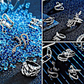 Miniatyrbild 2 av 3: Vintage Punk Ringar Set för Män Kvinnor Orm Öppen Groda Ring Knuckle Stacking Ringar Justerbar Punk Ring Set, 8/24pcs（24 st）