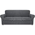 Miniatyrbillede 3 af 5: Udskiftning af sofa sædebetræk stof strækbart beskytter pudebetræk sofa slip（2 sæder lysegrå）