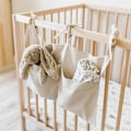 Miniatyrbilde 2 av 2: Lin baby seng side hengepose arrangør for baby senger og leker