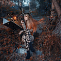 Miniatyrbillede 4 af 5: 2 stk. Djævle Pandebånd Horn Dronning Pandebånd Sort Fest Cosplay Fan