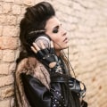 Miniatyrbilde 5 av 5: Lær Punk Hansker Dame Fingerløse Hansker Kjøring Sykling Spo