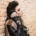 Miniatyrbillede 5 af 5: Læder Punk Handsker Kvinder Fingerløse Handsker Kørsel Cykling Spo