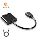 Miniatyrbillede 1 af 2: Hdmi til VGA-adapter med lyd, guldbelagt 1080p HDMI-han til VGA-hun videokonverter til computer, stationær, bærbar, pc, skærm, projektor, hdtv, chromeb