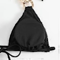 Miniatyrbild 5 av 5: Sexig Bikini Set Dam Baddräkt Push Up BH Bikini Set 2 Delar Baddräkter Baddräkt Strandkläder String Bikini Set Svart M Black M