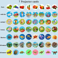 Miniatyrbilde 2 av 3: Rabatt lysbildefremviser lommelykt, zoom inn og ut bildet, kognitiv læring utdanning for babyer, morsomt projeksjonsleketøy, gave og interaktive kort - 7 projektorer, 56 projeksjoner. (Grønn)