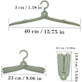 Miniatyrbillede 2 af 5: 6 stk. Foldbare Plastikbøjler, Vindtætte/Pladsbesparende, Rejse C