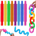 Miniatyrbilde 1 av 5: 8 stk Mini Pop Tubes Sensorisk Leker Yutou Pop Tubes Sensorisk Leker Fargerik Stretch Tube Sensorisk Leker Fidget Toys Set For Barn Stress Og Angst Relief