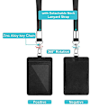 Miniatyrbild 3 av 4: 2 st Badgehållare Skolmaterial 2-sidig Pu Läder College Id Badgehållare Med 1 Id Fönster 18 Tum Läder Halsband Lanyard