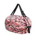 Miniatyrbilde 1 av 5: Handleposer Vanntett Sammenleggbar Handlepose Tote Bærbar Vaskbar Praktisk Utendørs Reiseoppbevaringspose for Dagligvarer Sport Strand Dame Rosa Pink