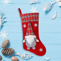 Miniatyrbilde 3 av 5: 2 stk. julestrømper julepynt julesukkertøy pose julegavepose gavepose ansiktsløs nisse julestrømper (rød + grå)