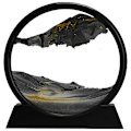 Miniatyrbild 1 av 5: Rörlig sandkonstbild rund glas 3d djuphavssandlandskap i rörelse Display flödande sandram (7 tum)