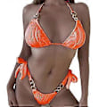 Miniatyrbilde 1 av 5: Dame Triangel Bikini Sett Høy Skåret Knyting i Siden 2-delt Badeantrekk String Halter Bikini Badedrakter Tachibana M Tachibana M