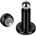 Miniatyrbillede 1 af 4: Magnetisk dørstopper, magnetisk dørstop, 304 rustfrit stål dørholder med væg- og gulvmontering (sort)