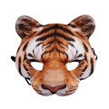 Miniatyrbild 3 av 6: 2 st Halvmask tiger, med resårband, ansiktsmask, djurmask, vildkatt, utklädnad, karneval, temafest